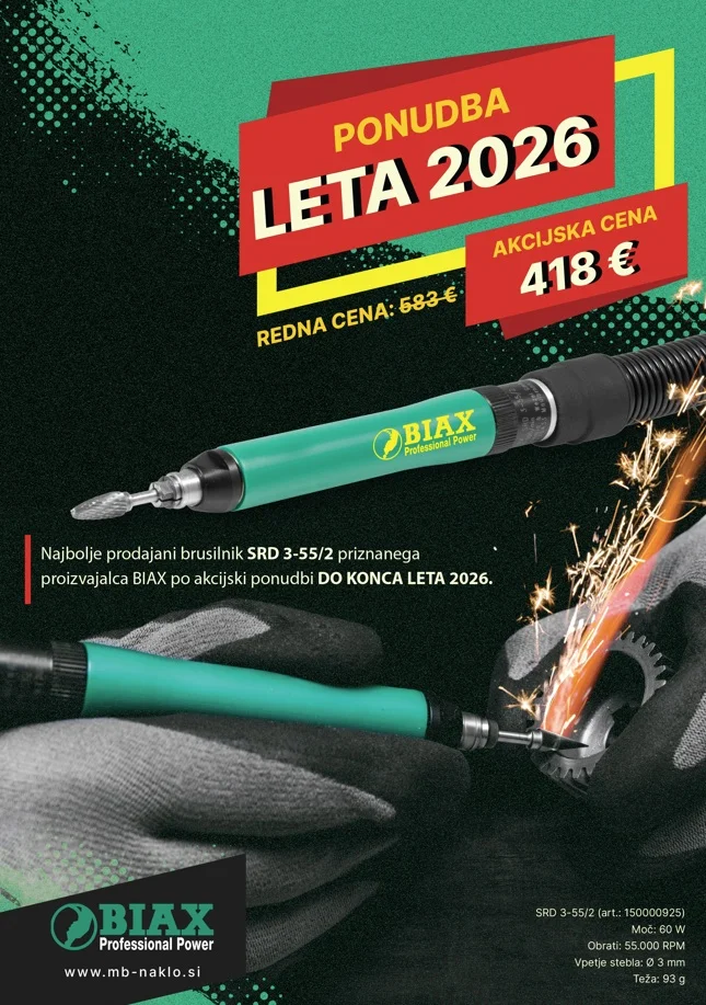 AKCIJA 2026: Najbolje prodajani brusilnik BIAX